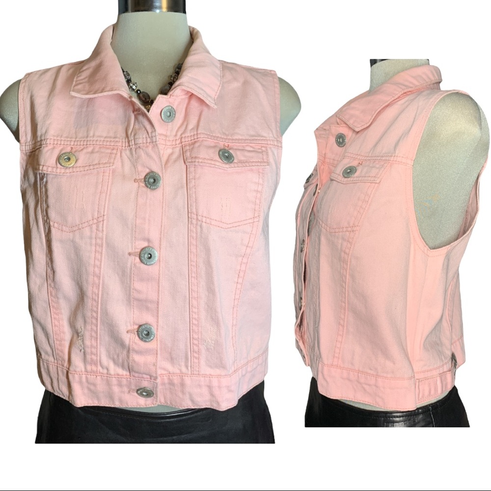 HIGH WAY Pink Jean Vest Size M